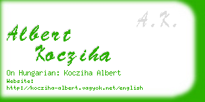albert kocziha business card
